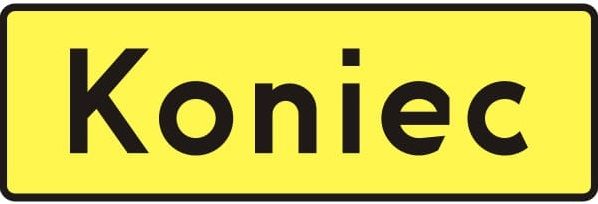 Znak T-3 600x250 mm odblask I generacji  żółta